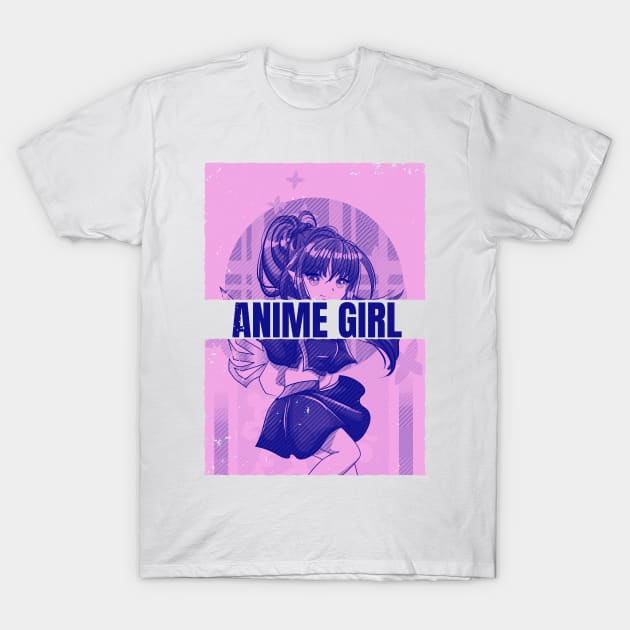 Anime Girl T-Shirt by Mad Art